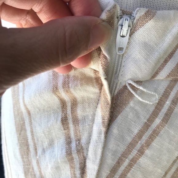 H&M Striped Linen A-Line Midi Skirt - Picture 3 of 7